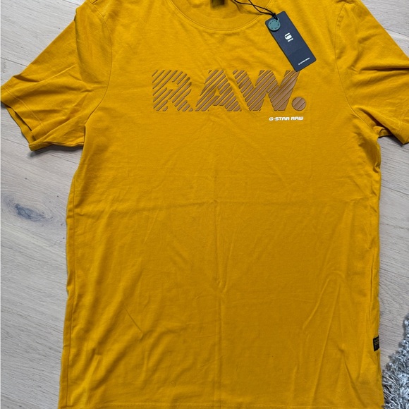 G-Star Yellow Short Sleeve Tee with RAW Branding - NEW With Tags - Picture 2 of 4